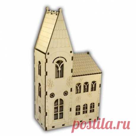 Упаковка для подарка в виде дома с башней. купить можно в магазине salfetka-shop.ru