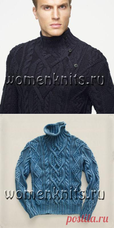 Мужской свитер спицами для любимого