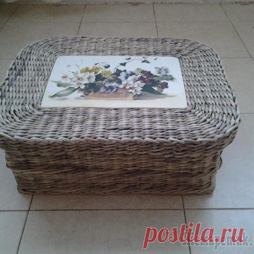 Плетение из бумажной лозы.