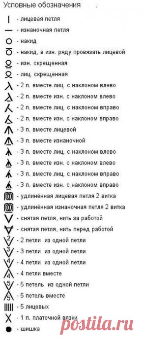 Учимся читать схемы для вязания