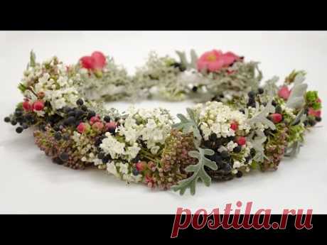 Флористика Венок из живых цветов (Мастер класс) Floral. Flower . floral wreath tutorial