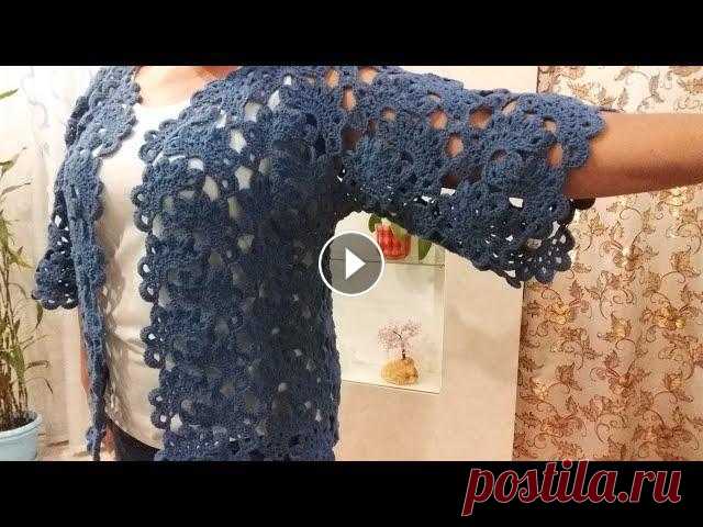 Кардиган из ленточного кружева Размер 54 Часть 4 Как вязать рукава Вязание крючком МК Вяжу ажурный кардиган крючком из ленточного кружева. Нитки ярнарт джинс цвет №17, крючок 2,5 мм, примерный расход пряжи 550 г. Размер 54, длина издели...