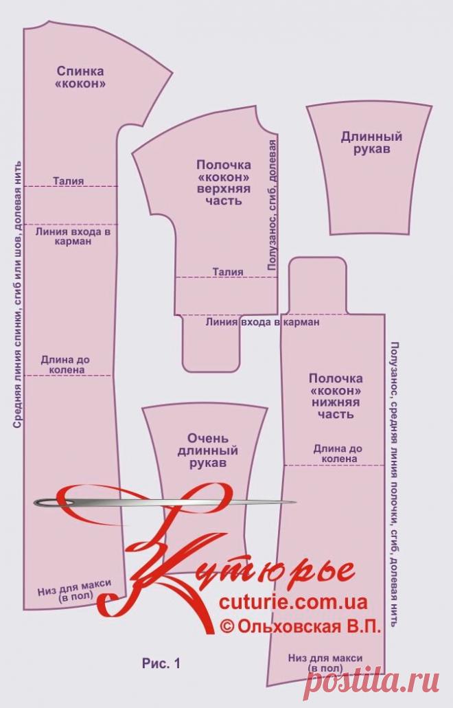 Выкройка длинного платья кокон и как сшить своими руками длинное платье в пол или до колен | Шьем с Верой Ольховской | Яндекс Дзен