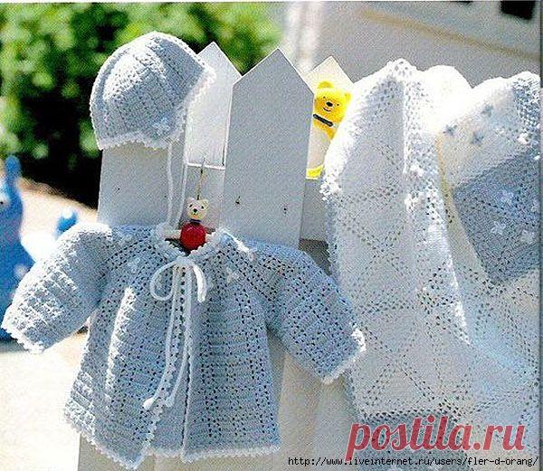 Комплект для новорожденного крючком.