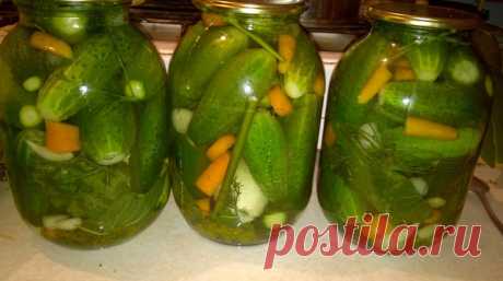 Огурцы с морковкой на зиму Огурцы с морковкой на зиму мой проверенный годами рецепт. Всегда закрываю по несколько банок, и с каждым годом увеличиваю порцию. Ну невозможно ими накушаться, очень вкусные, сладенькие и хрустящие получаются! Ингредиенты: Огурцы Морковка Лук репчатый(головка) Чеснок Укроп зонтиком Лист смородины Лист дуба. Маринад: на 1 литр воды: соль — 1,5 столовые ложки соли с верхом; …