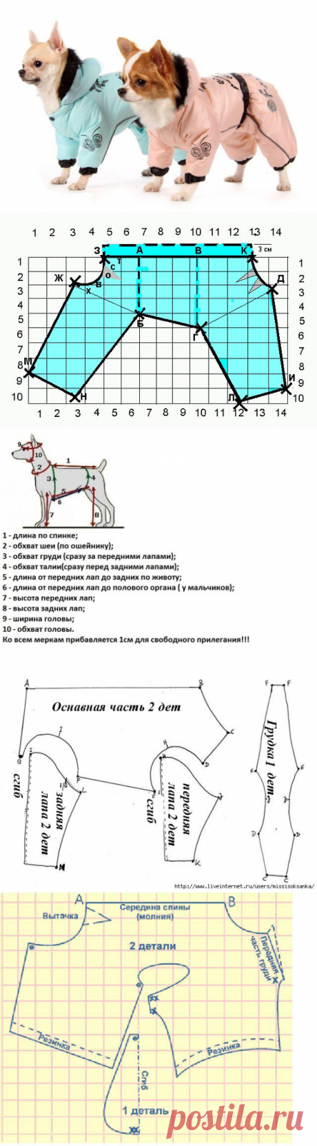 Выкройки комбинезонов для домашних любимцев — Рукоделие