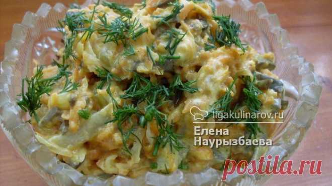 Обжорка, рецепт пошаговый от Лиги Кулинаров. Рецепт салата Обжорка, рецепты Лиги Кулинаров.