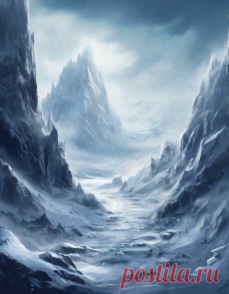 «From the depths of your …» — картинка создана в Шедевруме From the depths of your imagination, conjure up an icy landscape like no other, with intricate details and a diverse range of styles that will captivate your senses.