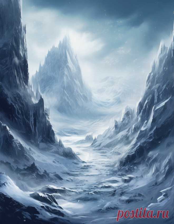 «From the depths of your …» — картинка создана в Шедевруме From the depths of your imagination, conjure up an icy landscape like no other, with intricate details and a diverse range of styles that will captivate your senses.