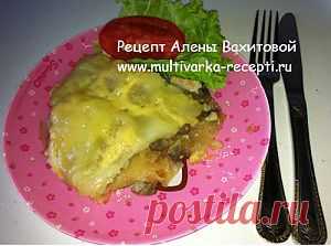 Картофельная запеканка с грибами и курицей в мультиваке |