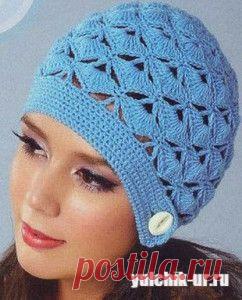Весенняя шапочка крючком | "ЮЛЬЧИК" -  журнал