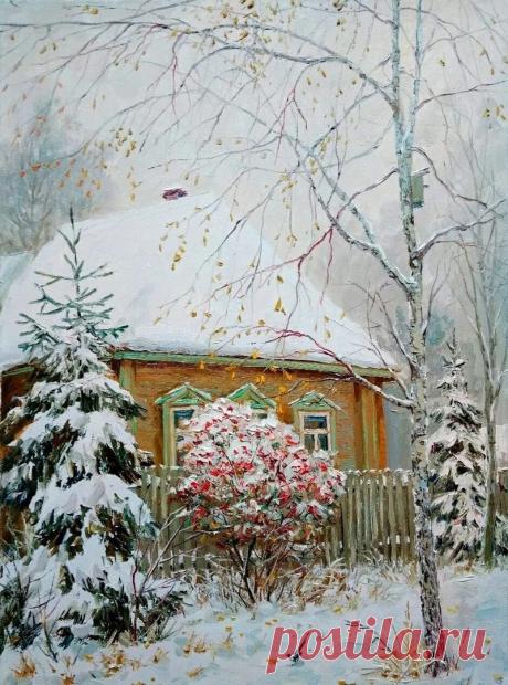 Художник Вячеслав Чердаков.
"Неожиданный снег".