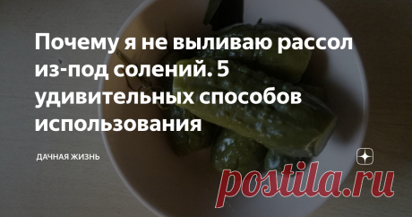 Почему я не выливаю рассол из-под солений. 5 удивительных способов использования Рассол я не выливаю из-под солений, а применяю с пользой. Куда его можно использовать?