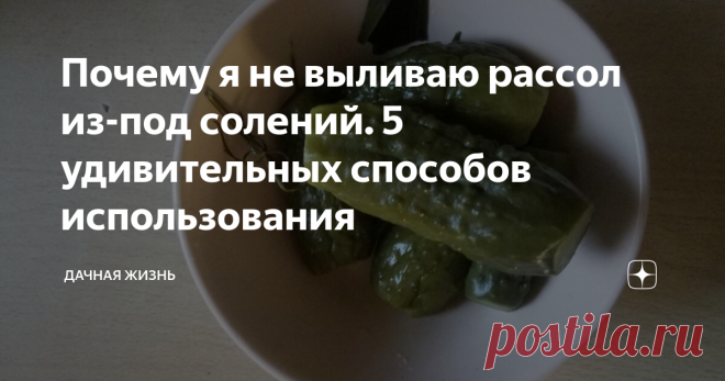 Почему я не выливаю рассол из-под солений. 5 удивительных способов использования Рассол я не выливаю из-под солений, а применяю с пользой. Куда его можно использовать?