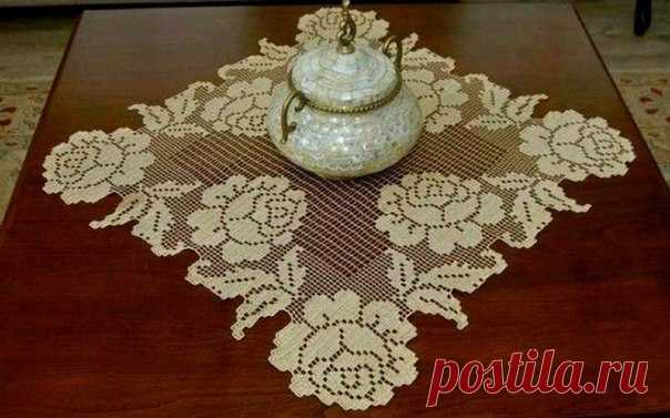 САЛФЕТКА С РОЗАМИ