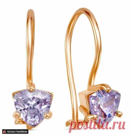 Серьги из фианита с позолотой ручной работы купить в Минске и Беларуси, цены на HandMade