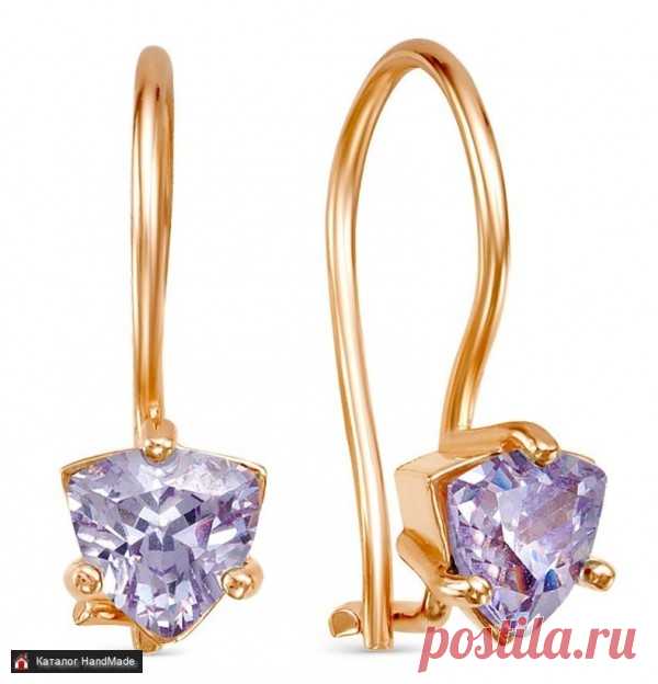 Серьги из фианита с позолотой ручной работы купить в Минске и Беларуси, цены на HandMade