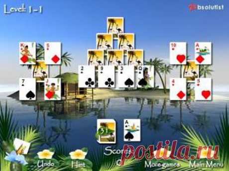 Пасьянс &quot;Bahama Tripeaks Solitaire на FlashRoom&quot;.