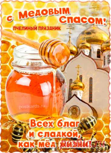 Пусть будет слаще меда жизнь,
А Спас Медовый будет светлым!
Пусть праздник славно удивит
Здоровьем, радостью, успехом.