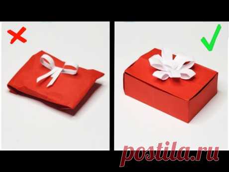 DIY - How to make EASY GIFT BOX from paper // Simple Handicrafts - YouTube