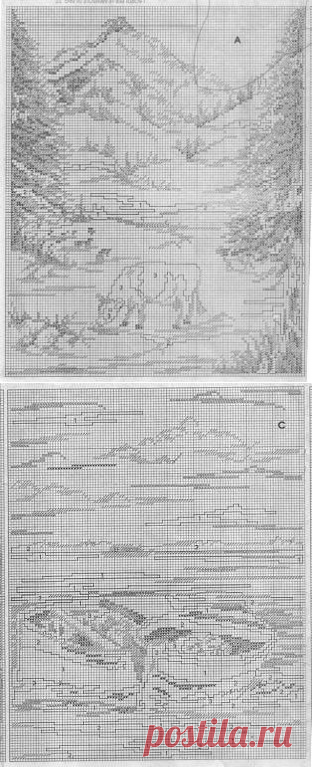 Схемы для вышивки крестом. Монохром-2 (200 фото)