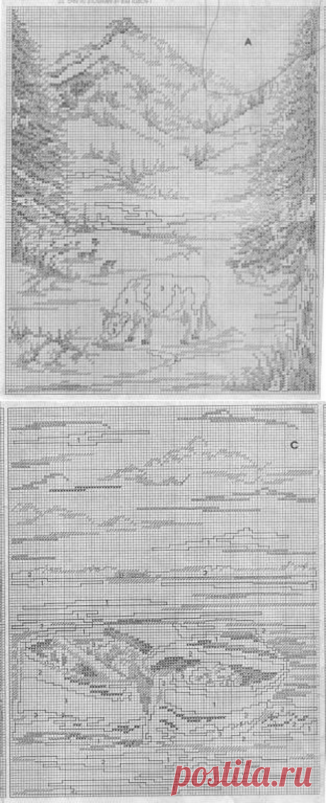 Схемы для вышивки крестом. Монохром-2 (200 фото)