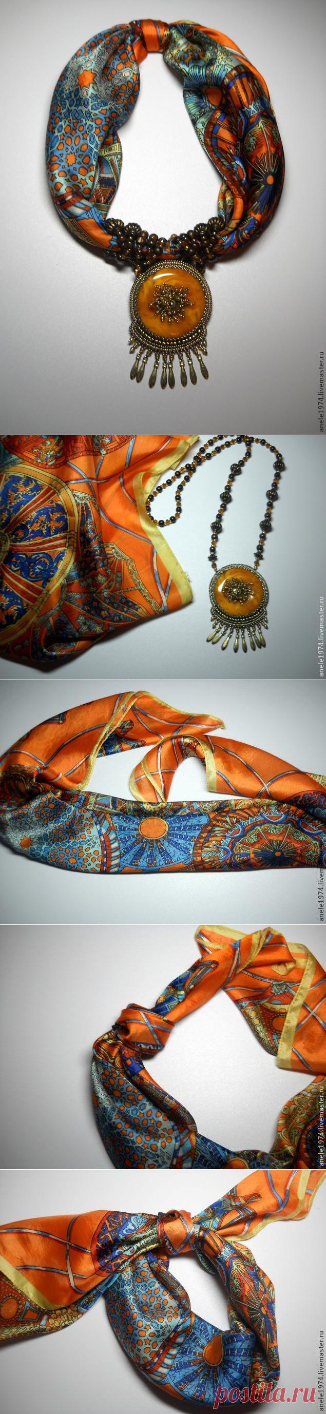 Украшение из шелкового платка за 30 минут