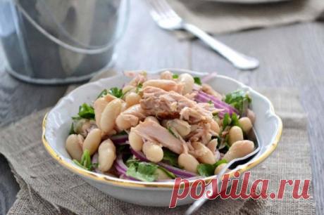 Салат с копченой рыбой и фасолью — БЛИНЧИК