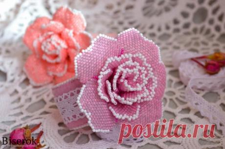 Роза из бисера+ браслет. МК