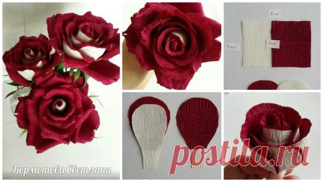 Rose from corrugated paper for candy bouquets
