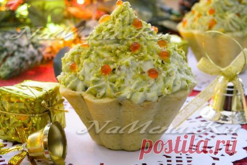 Закуска с креветками и авокадо в тарталетках с фото