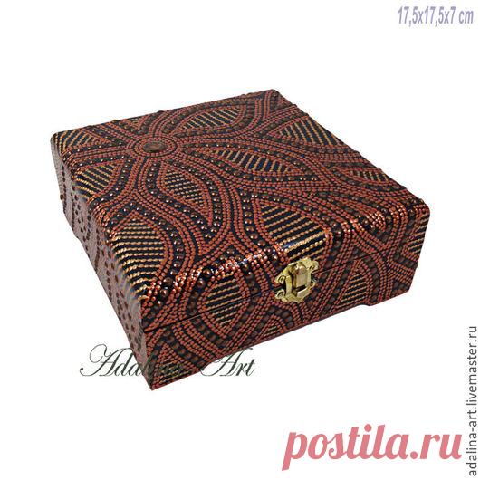 Купить ФЛОРЕНС шкатулка Точечная роспись - разноцветный, шкатулка, шкатулка для украшений, шкатулка деревянная