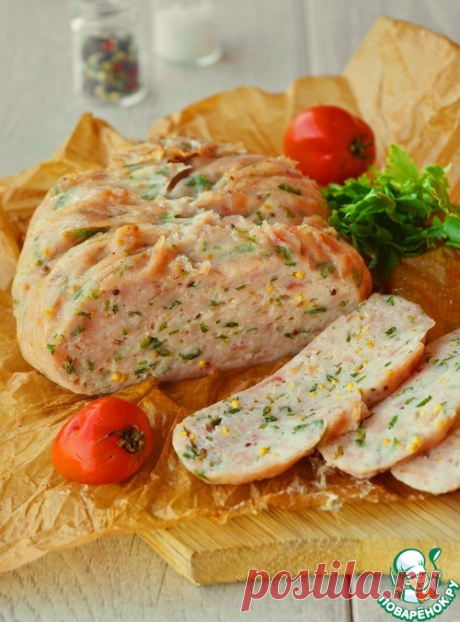 Крафтовая куриная колбаса с петрушкой – кулинарный рецепт