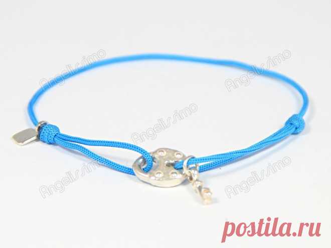 Веревочный браслет "Ключ к замку" с серебром от Amorem