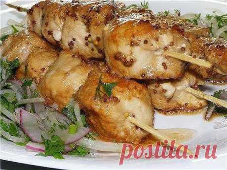 Шашлык из курицы в духовке.