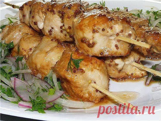 Шашлык из курицы в духовке.