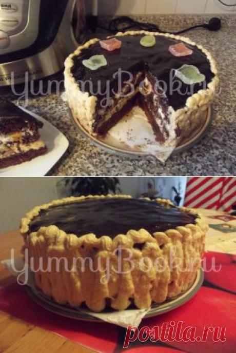 Торт из шоколадного бисквита в мультиварке - пошаговый рецепт с фото