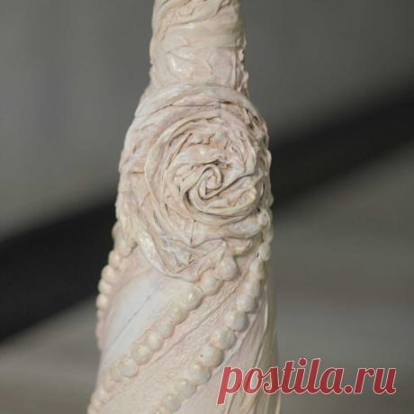 Ваза из бутылки - Декупаж вазы колготками, горохом, видео МК