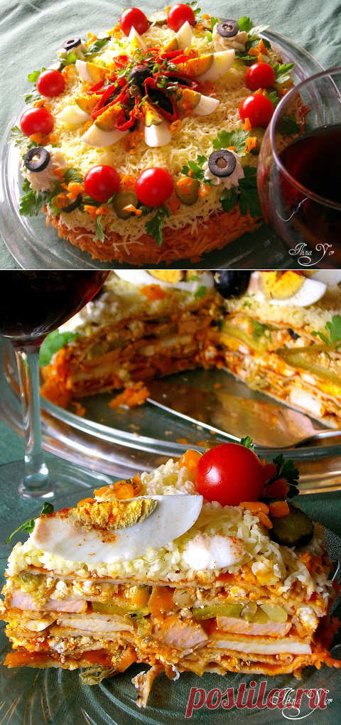 Солена торта с катми (палачинки)