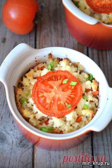 Рис с адыгейским сыром и помидорами