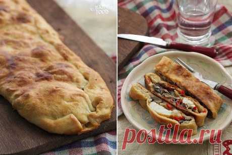 Закрытый овощной пирог с сыром и грибами | ЕДА Инфо