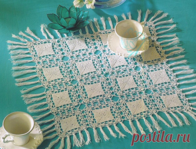 Квадратики на салфетках (вязание крючком, со схемами) | Sana Lace Knit | Яндекс Дзен
