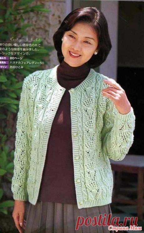 Узорчатый жакет спицами. - ВЯЗАНАЯ МОДА+ ДЛЯ НЕМОДЕЛЬНЫХ ДАМ - Страна Мам