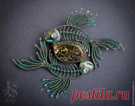 Древние рыбы из меди в технике wire work. Автор мк Ирина ~Satine~