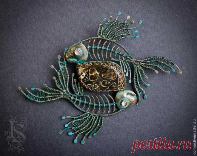 Древние рыбы из меди в технике wire work. Автор мк Ирина ~Satine~