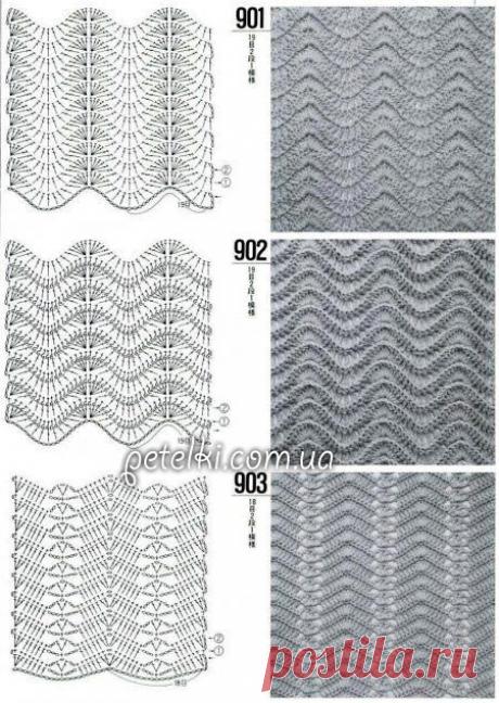 Шикарный топ волнистым узором крючком. Схема