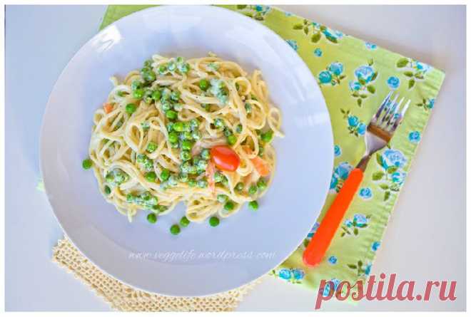 Сливочная паста с горошком (лакто) | Vegetarian.ru