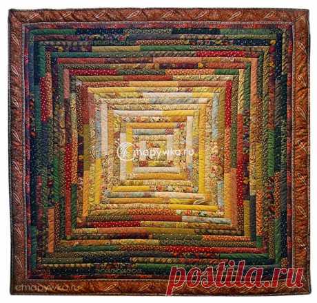 Square quilt Patchwork Spiral | Etsy