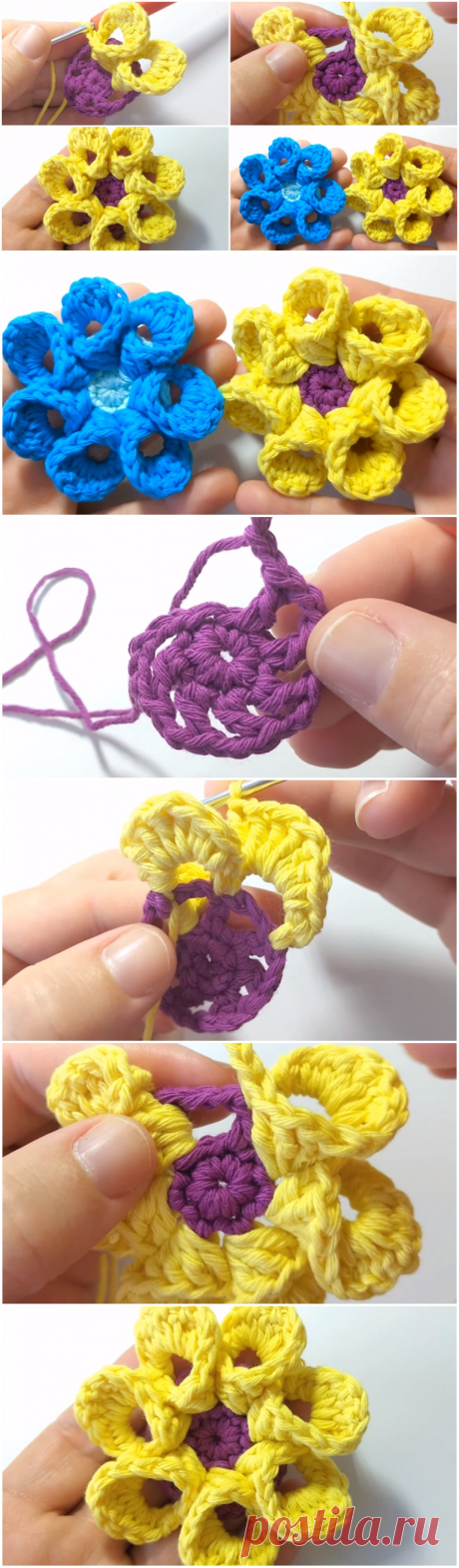Crochet Flower Step By Step - ilove-crochet