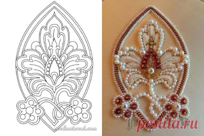 (6) Gallery.ru / Фото #2 - Stylized Pomegranate in Pearl & Goldwork Embroidery - ksuxa24